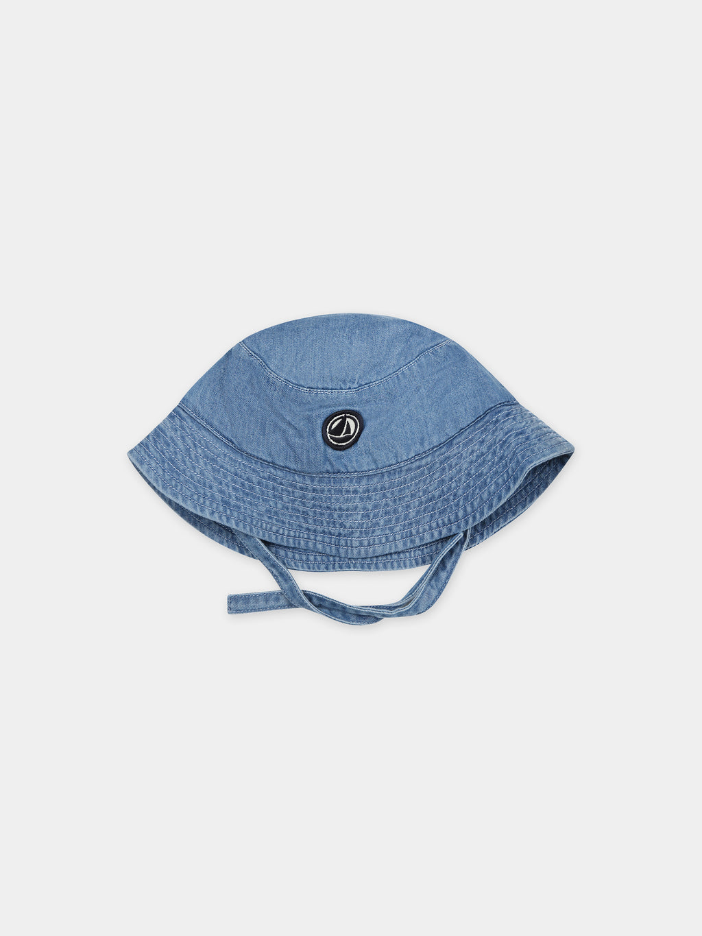 Blue cloche for baby girl with logo